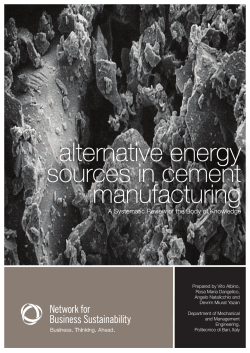 Alternative Energy Sources In Cement Manufacturing