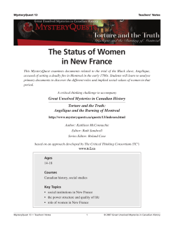 The Status of Women in New France