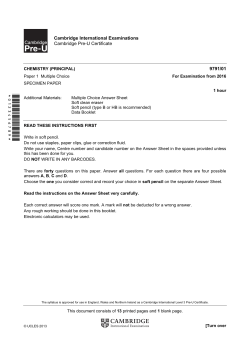 2016 Specimen Paper 1