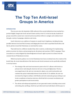 ADL: The Top Ten Anti-Israel Groups in America