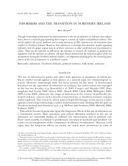 informers and the transition in northern ireland