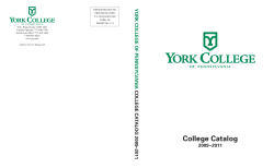 College Catalog - York College of Pennsylvania