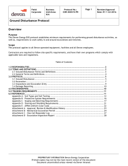 Ground Disturbance Protocol