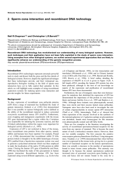 2. Sperm–zona interaction and recombinant DNA technology