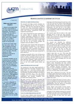 harness adaptive leadership advantage