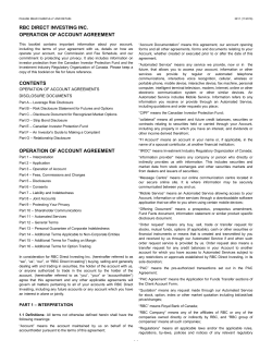 Operation of Account Agreement