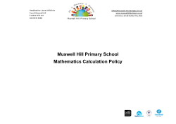 Muswell Hill Primary School Mathematics Calculation Policy