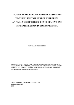 SOUTH AFRICAN GOVERNMENT RESPONSES TO THE PLIGHT