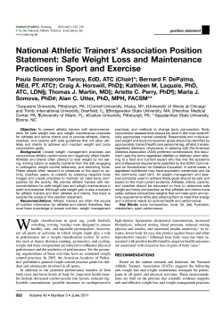 Safe Weight Loss and Maintenance Practices in Sport and Exercise