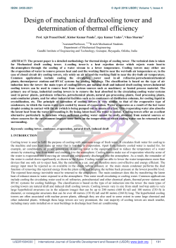 Design of mechanical draftcooling tower and determination