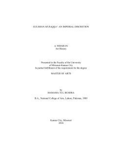 GULSHAN MURAQQA`: AN IMPERIAL DISCRETION A THESIS IN