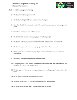 Nutrient Management Planning and Manure