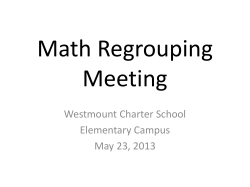 needs - Westmount Charter School