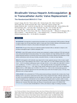 Bivalirudin Versus Heparin Anticoagulation in Transcatheter