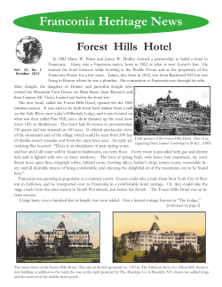 Franconia Heritage News