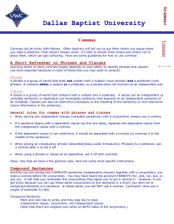 Commas - Dallas Baptist University