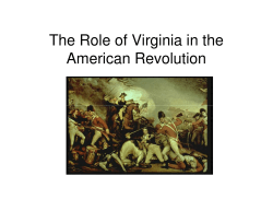 The Role of Virginia in the American Revolution