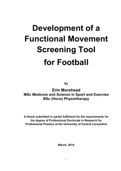 Development of a Functional Movement Screening Tool for Football