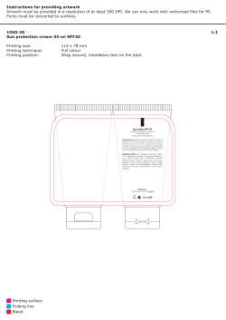 1050-20 Sun protection cream 50 ml Printing size : 78 x 110 mm