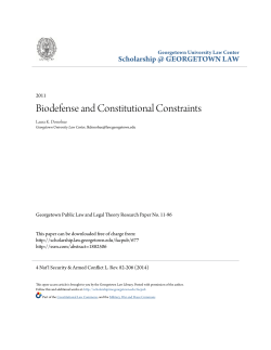 Biodefense and Constitutional Constraints