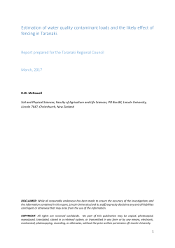 Estimation of water quality contaminant loads and the likely effect of