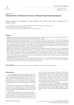 Introduction Characteristics of Physical Functions in Elderly People