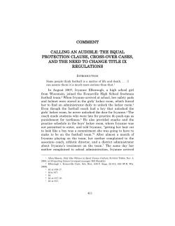 calling an audible: the equal protection clause, cross