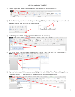 MLA Formatting for Word 2013 1