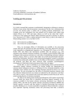 Looking past the pronoun