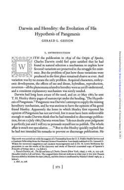 Darwin and Heredity: die Evolution of His