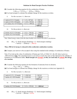 Solutions for Bond Energies Practice Problems