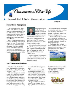 2017 Spring Newsletter - Hancock Soil and Water Conservation