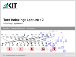 Text Indexing: Lecture 12