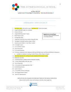 2016-17 Supply List - The International School at Mesa del Sol