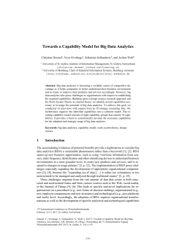 Towards a Capability Model for Big Data Analytics