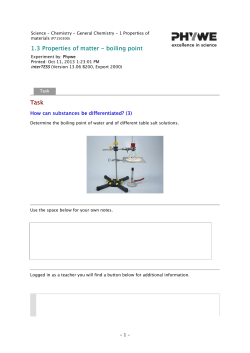 1.3 Properties of matter - boiling point Task