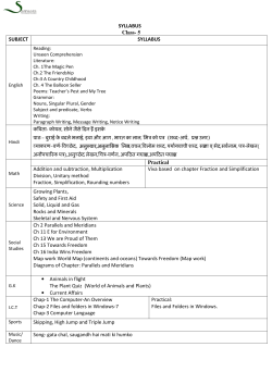 Syllabus Summative Assessment-1 (2016-17)