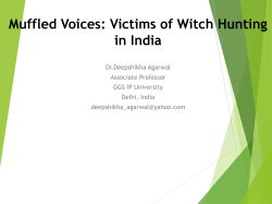 Muffled Voices: Victims of Witch Hunting in India