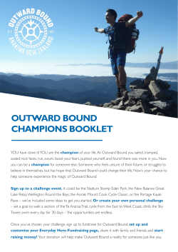 OUTWARD BOUND CHAMPIONS BOOKLET