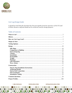 Coir Log Design Guide Table of Contents