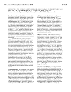 Connecting the Surface Morphology of Alluvial Fans to Precipitation