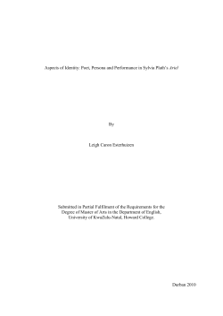 Aspects of Identity: Poet, Persona and Performance in Sylvia Plath`s