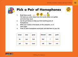 Pick a Pair of Homophones