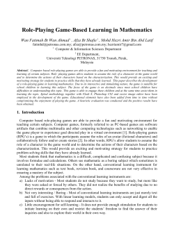 Role-Playing Game-Based Learning in Mathematics