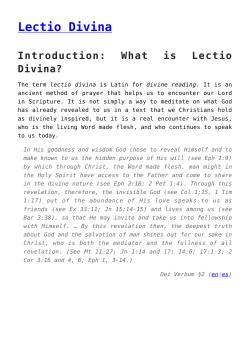 Lectio Divina - Lay Mission Project