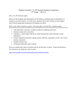 English Literature 1-2 AP Summer Reading Assignment 12 Grade