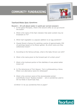 Water quiz questions