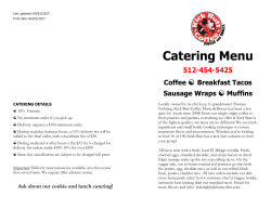 Catering Menu - Kick Butt Coffee
