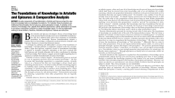 The Foundations of Knowledge in Aristotle and Epicurus