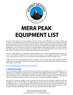 Gear List - MERA PEAK - Benegas Brothers Expeditions
